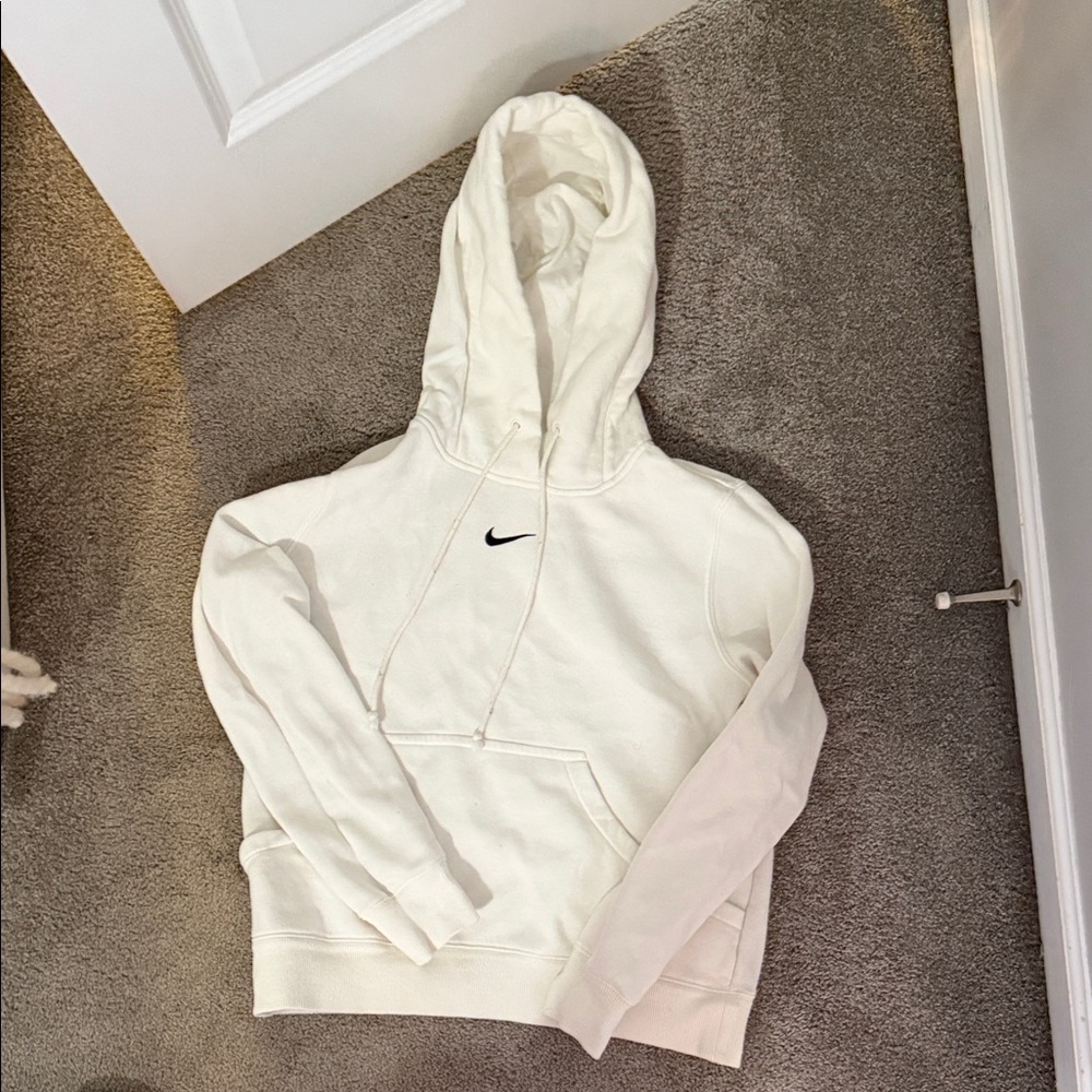 Nike Cream Hoodie with Black Logo
